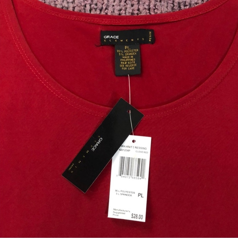 GRACE ELEMENTS Petite Mia Sleeveless Knit Top Clove Red PL New NWT - Picture 11 of 11
